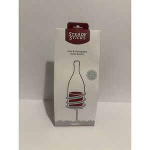 Steady Sticks Wine Champagne Bottle Holder Set Of 2 picnics  Lawn Party Grass‎